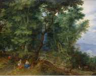 Brueghel Jan I de Fluweelen Brueghel Forest Landscape The Rest on the Flight into Egypt - Hermitage